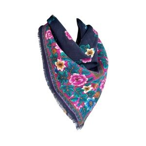 Vintage Morgan Taylor Floral Wool Scarf